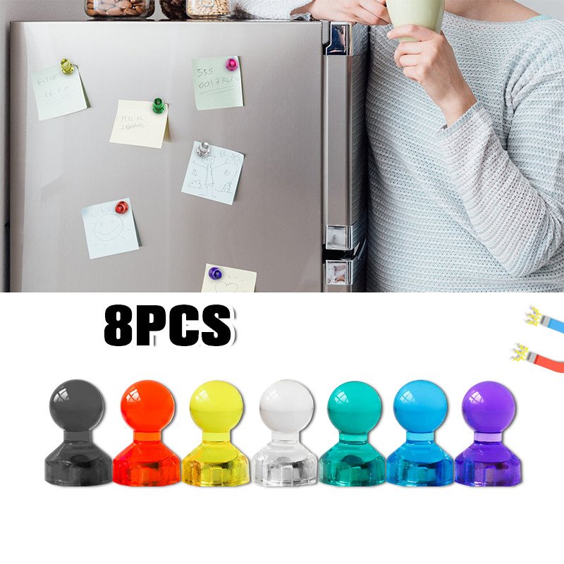 

8pcs Pin Magnet Neodymium / Strong Magnetic Thumbtacks Untuk Memo Kulkas Whiteboard Papan Tulis Putih Kantor