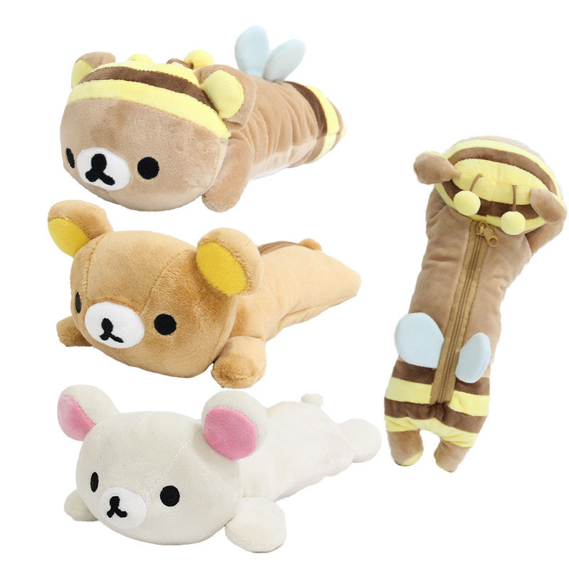 

Cute Cartoon Easily Bear Rilakkuma Bee Plush Toy Pencil Case Student Stationery Bag Storage Bag