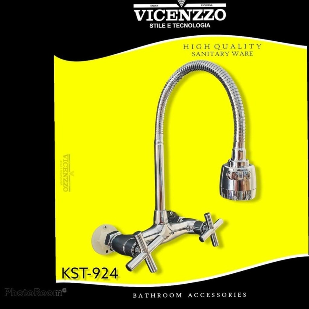 Kran sink panas dingin fleksibel tembok visenso