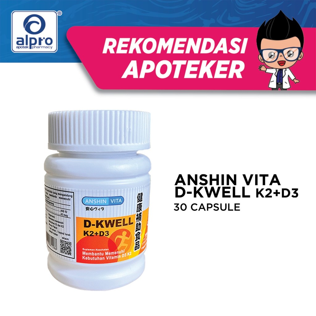 Anshin Vita D-Kwell Suplemen D3 K2 30'S