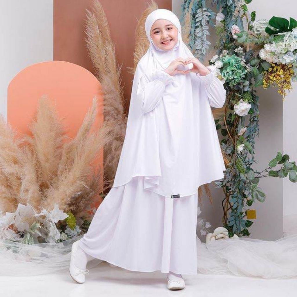 Gamis Anak Perempuan Jersey Muslim 3-13 Tahun & Dress Jubah Abaya Pakaian Ngaji Manasik Haji TK Keci