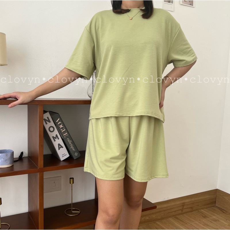 [𝗠𝗲𝗺𝗼𝘇𝗮] Setelan Polos Celana Pendek Wanita Jumbo Babyterry Super
