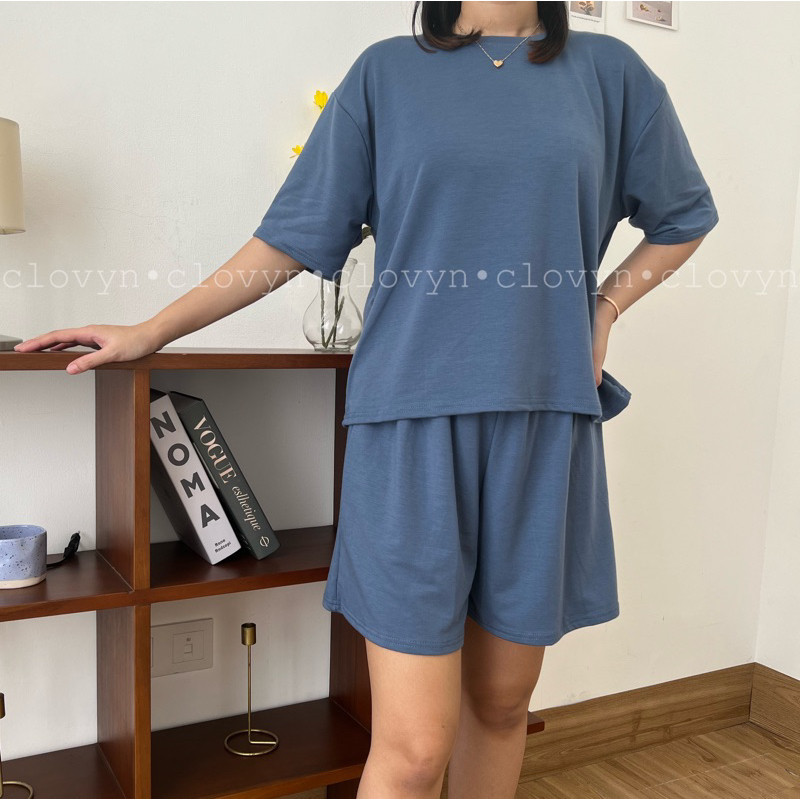 [𝗠𝗲𝗺𝗼𝘇𝗮] Setelan Polos Celana Pendek Wanita Jumbo Babyterry Super