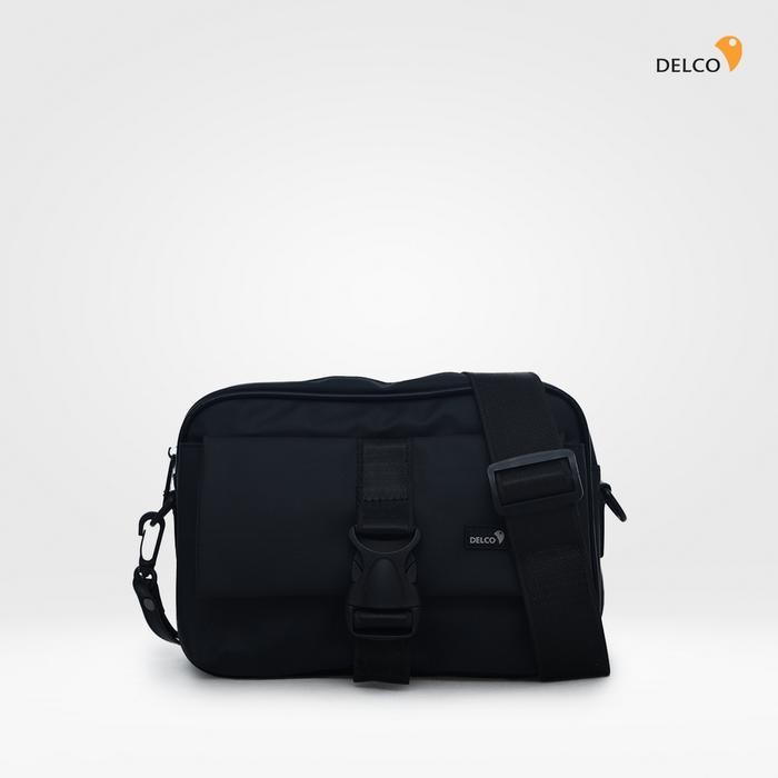ORIGINAL Tas Pria Delco by Elizabeth Sling Bag 0716-0821 - Black
