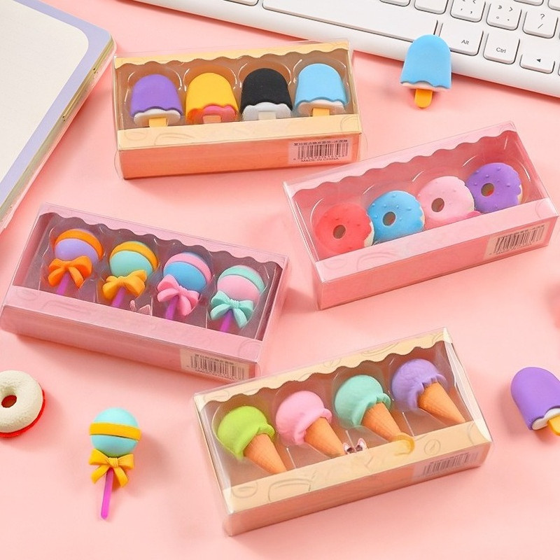 

1Pcsmix Student Creative Boxed Eraser Simulated Dessert Modeling Pencil Eraser Boxed Eraser Kindergarten Activity Gift
