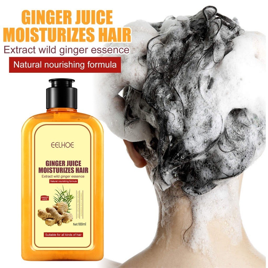 EELHOE Ginger Oil Penumbuh Rambut 100ml Ginger Oil Germinal Ginger Shampoo Shampoo Penumbuh Rambut C