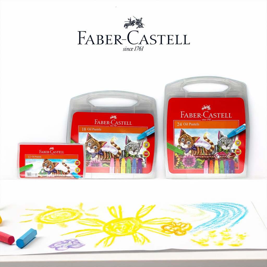 

NN FABER CASTELL Crayon Krayon Oil Pastel 12 18 24 Warna / FabercastelKrayon Minyak Hexagonal Oil Pastels / Faber Castel Ekonomis