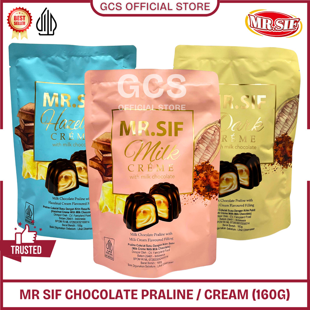 

MR.SIF Praline Chocolate Hazelnut Milk Dark Chocolate Creme Coklat Praline 160g