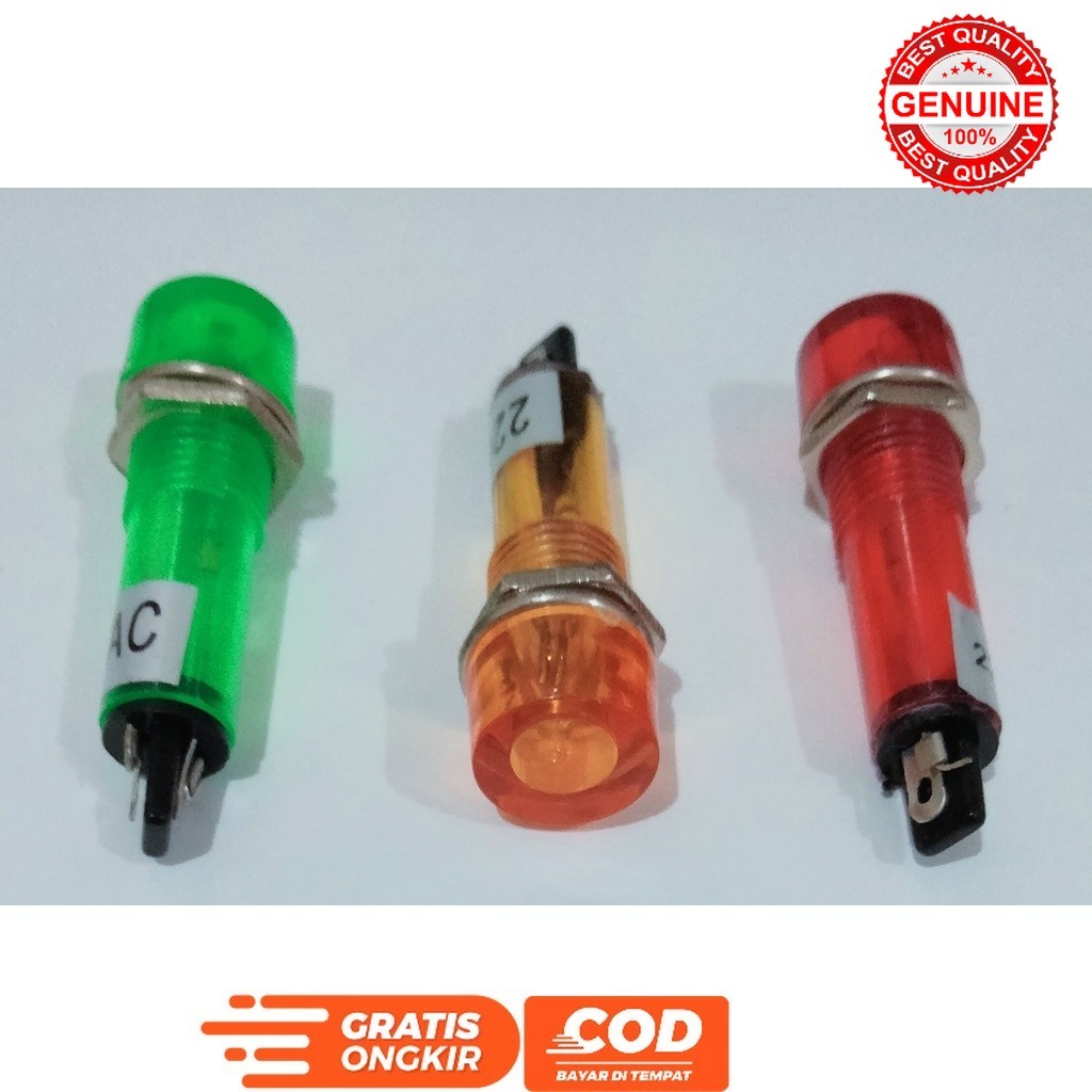 Pilot Lamp Lampu LED Indikator Panel listrik 12V DC Bening
