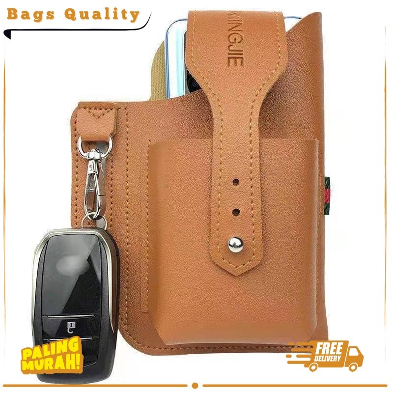 SARUNG DOMPET HP Pinggang PRIA Kulit Asli 100% OSSHP01 BAGS QUALITY
