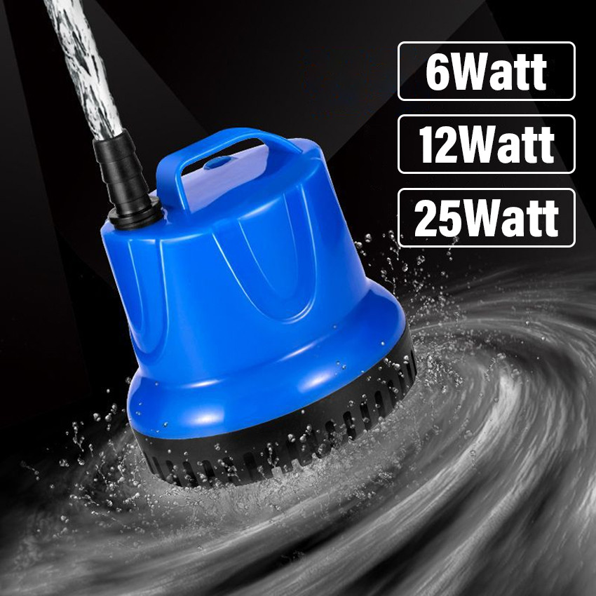 Machinegard Pompa Air Celup Mini Water Pump Aquarium & Kolam Ikan 6 Watt 12 Watt 25 Watt