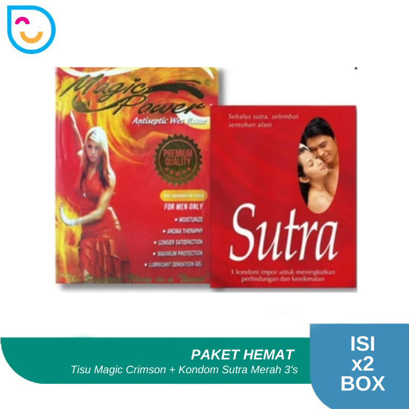 Paket Hemat Tisu Magic Crimson Isi 6 Sachet + Kondom Sutra Merah Isi 3 Sachet / Tissue Magic / Condo