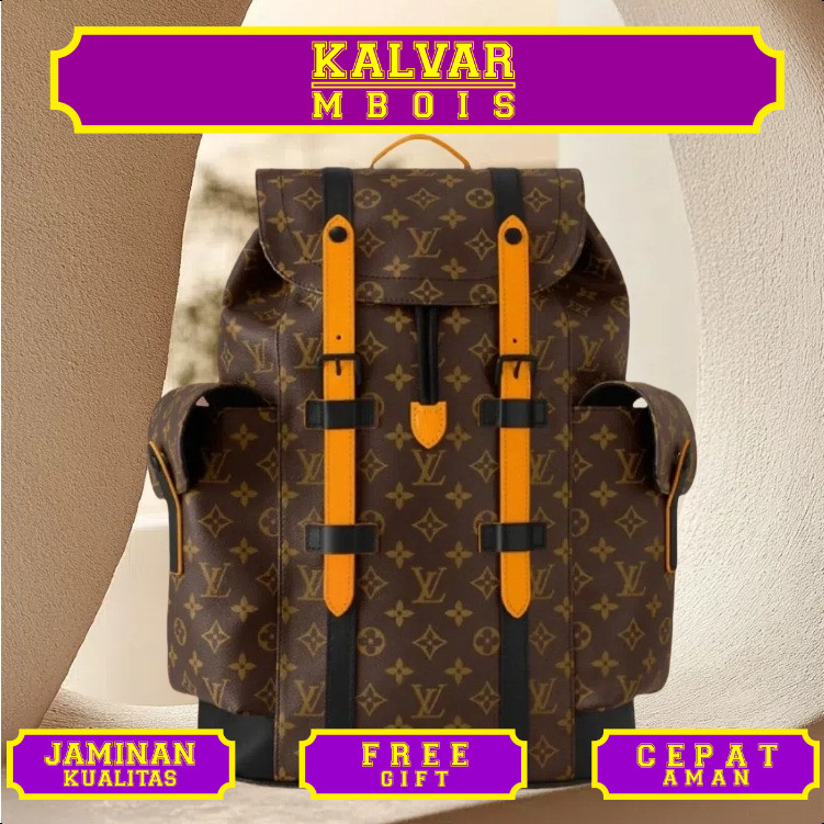 [100% Original]Christopher Tas Ransel /Ransel Pria/Tas kulit sapi klasik[Box + dust bag]