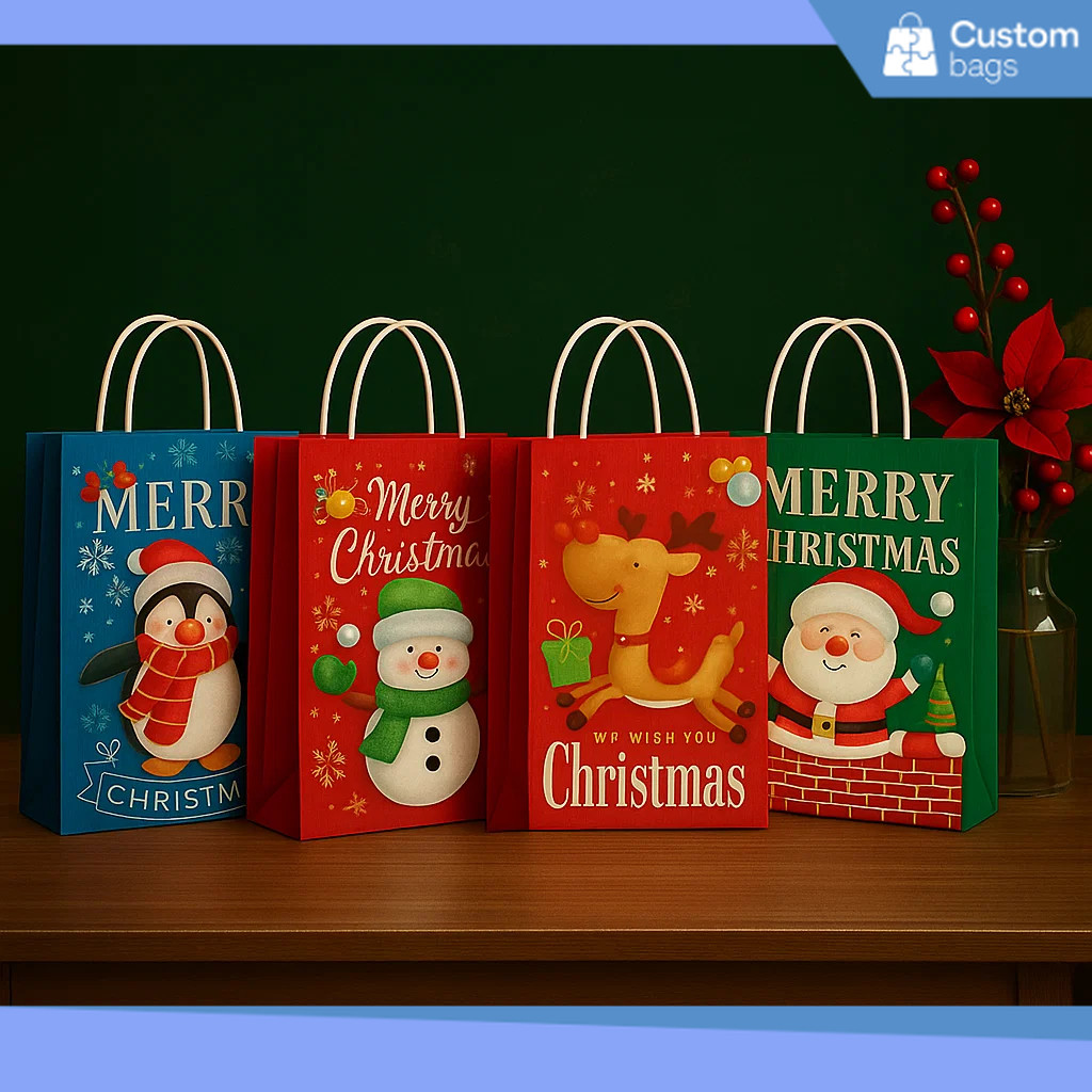 Paper Bag Natal / Tas Kertas Kraft Christmas Hampers Hadiah Natal / Kantong Kertas Merry Christmas /