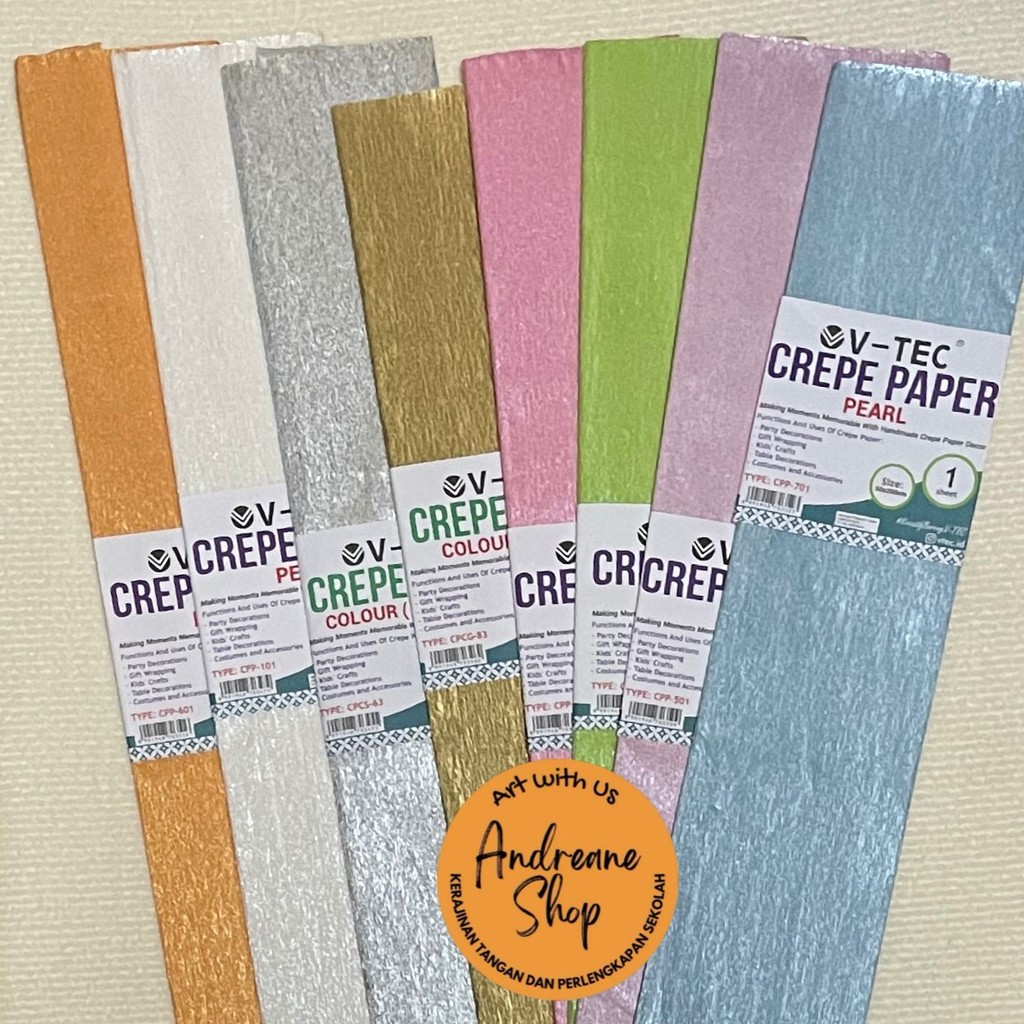 

Kertas Krep / Crepe Paper Colour & Pearl 50x200 cm – Bahan Dekorasi & Kerajinan Tangan
