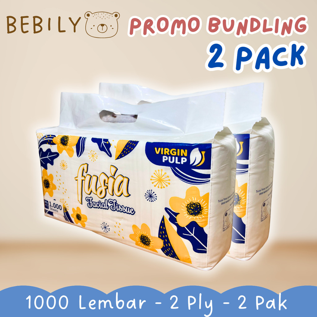 Paket 2pcs Tisu Fusia 1000 lembar 2ply Tisu 1kg Tisu Wajah Tisu Lembut Tisu Paseo Tisu Nice
