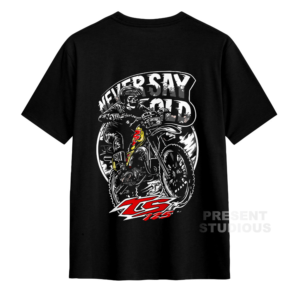 Kaos Suzuki TS - Kaos Trail tua -  by present studious - Katun combad - Kaos distro - Kaos Motor