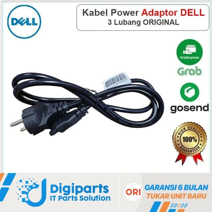 Kabel power laptop Dell XPS 13 XPS 15 XPS 17 Original 3 lubang Grade Original