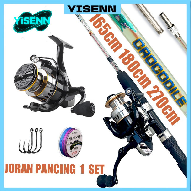 YISENN CAOCODILE Transparan Joran pancing 1 set Joran fiber solid 270cm/Joran Fiber Solid Drat Actio