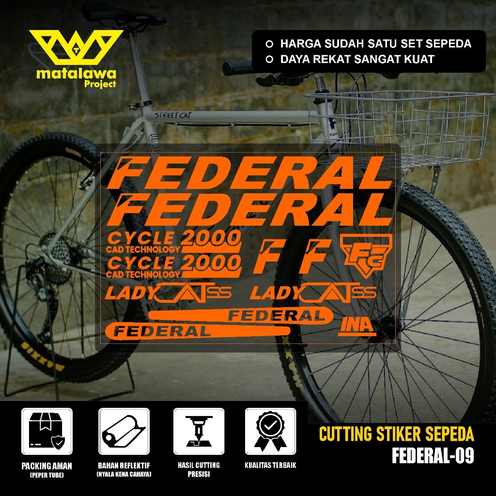 STIKER FEDERAL Cutting Sticker Sepeda FEDERAL Lady Cat ss Stiker Pussycat MG 33 MTB BIKE 550 SX SET 