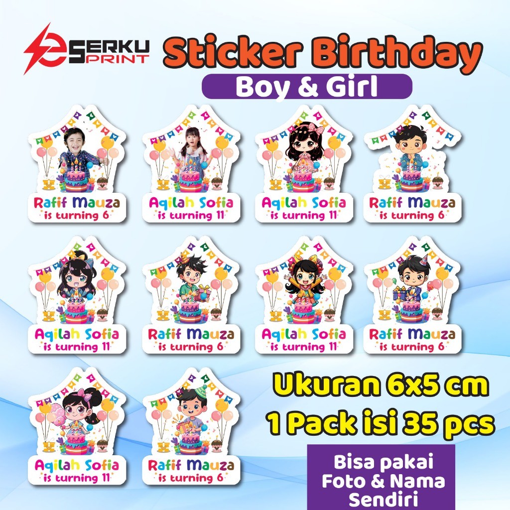 

Sticker Ulang Tahun Anak Sticker Bento Birthday Sticker Anak souvenir bisa pakai nama bisa pakai foto