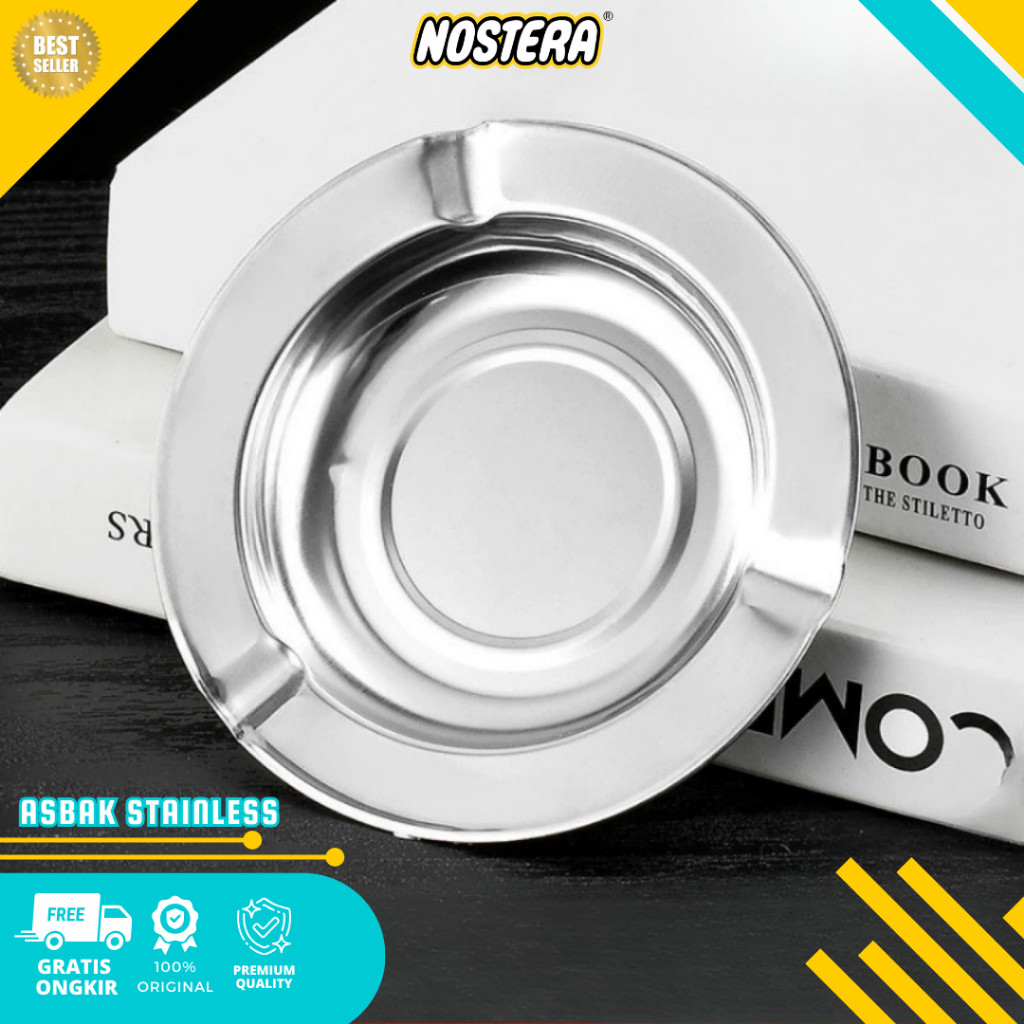 - Asbak Rokok Stainless Besi Bulat / Tempat Abu Rokok Kaleng