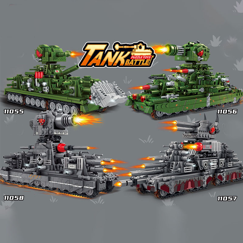 Military WW2 Tank Block Y KV44 KV99 World War Buig Brick Toys For Boys ildren