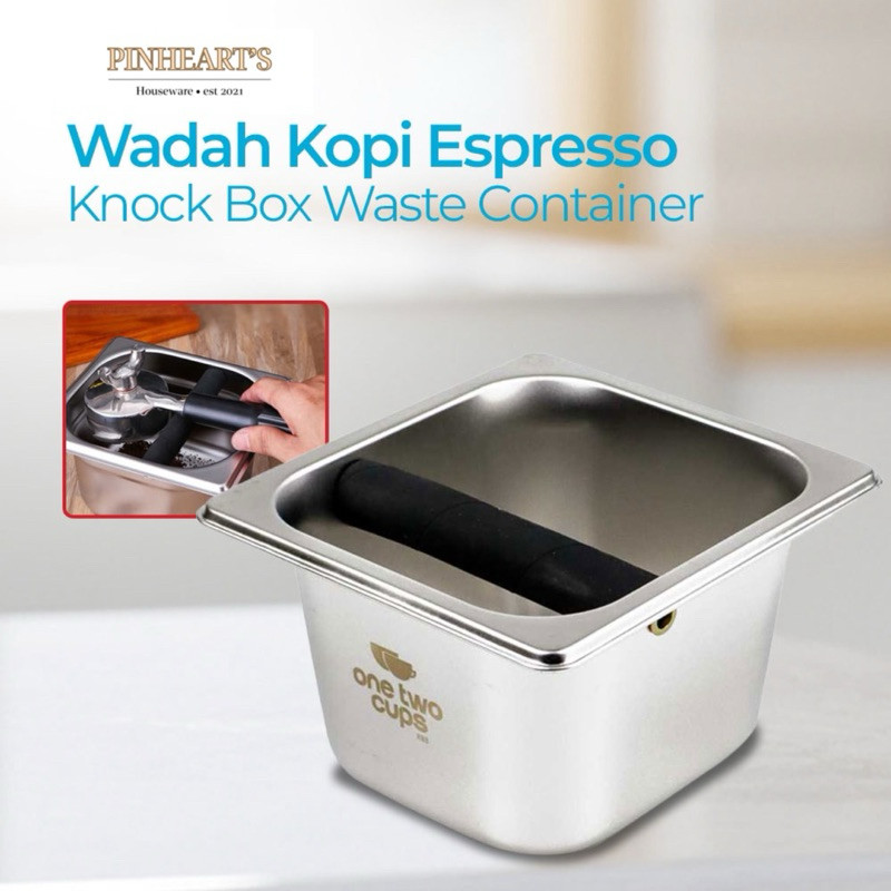 WADAH AMPAS KOPI ESPRESSO KNOCK BOX CONTAINER AMPAS COFFEE STAINLESS STEEL TEBAL - KB3 | TEMPAT AMPA