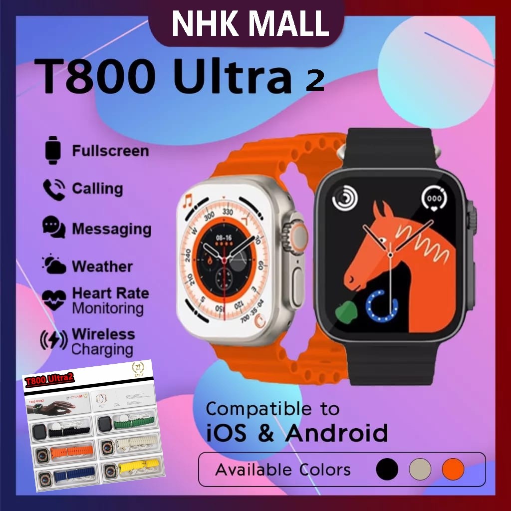 Original Smartwatch T800 Ultra 2 bluetooth sport watch Wireless charging 1.99 inchi infinite Bisa Ph