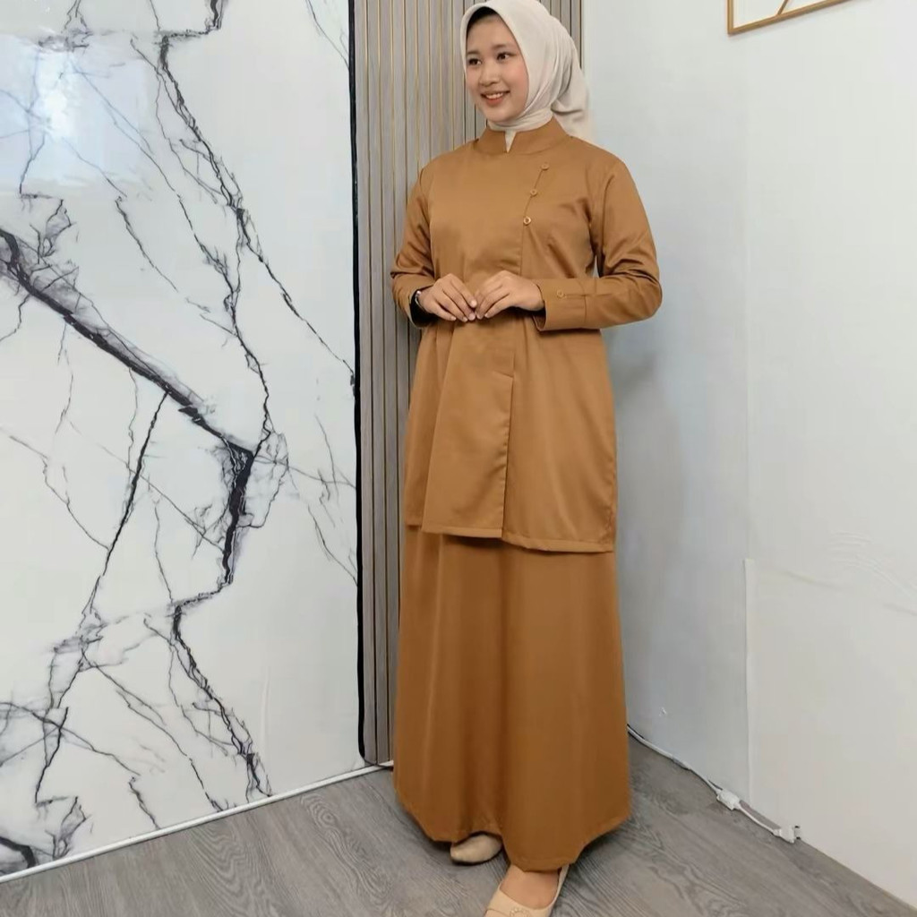 MCL label  _ seragam pemda pns Setelan Tunik Timbul Pemda Kekinian Set Rok A / Baju Kerja PNS Busui 