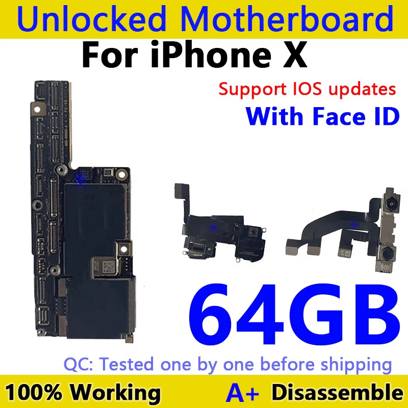 Unlocked Motherboard Clean iCloud For iPhone X XS XR Motherboard With Face ID Support iOS Update For