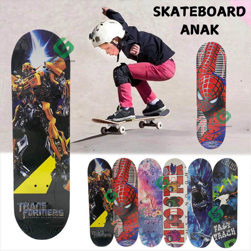 Skateboard Anak Laki Laki / Perempuan Full Set Ukuran Besar