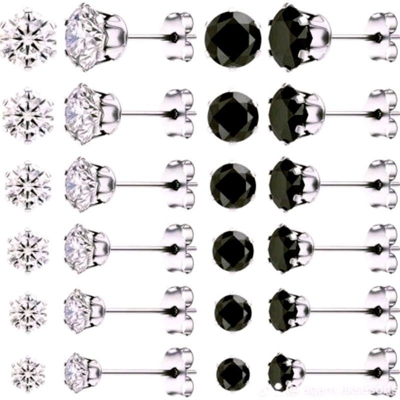 Anting Titanium Tusuk /Anting Permata Model Giwang Stainless Steel/1pasang