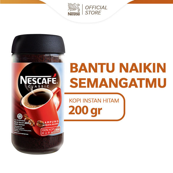 NESCAFE Classic Kopi Instan Kopi Hitam 200 gr