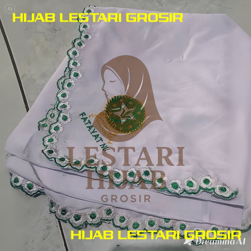 Jilbab Fatayat Bordir Bunga / Kerudung Fatayat NU Terlaris / Jilbab Muslimat / Hijab NU