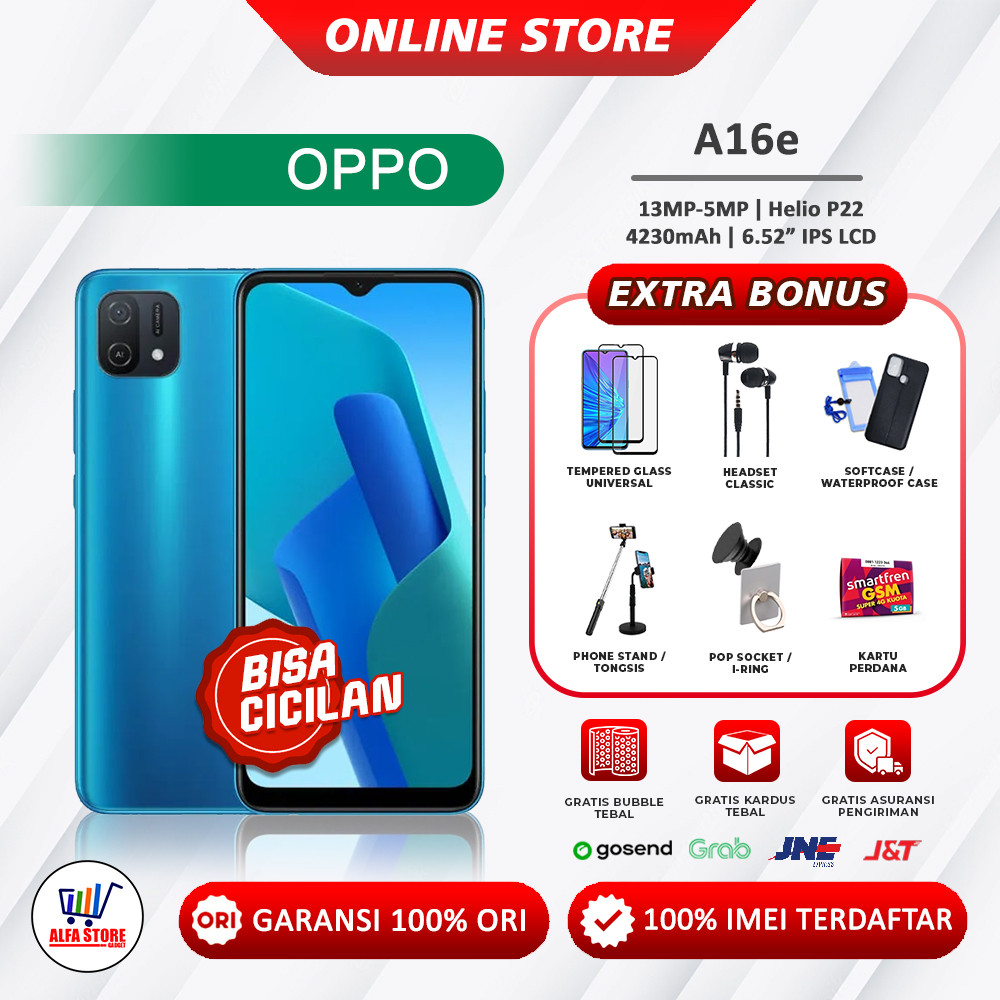 [SALE]Oppo A16 4/64gb oppo A16k 4/64gb oppo A16 3/32 oppo A16e RAM 3/32GB Garansi Resmi