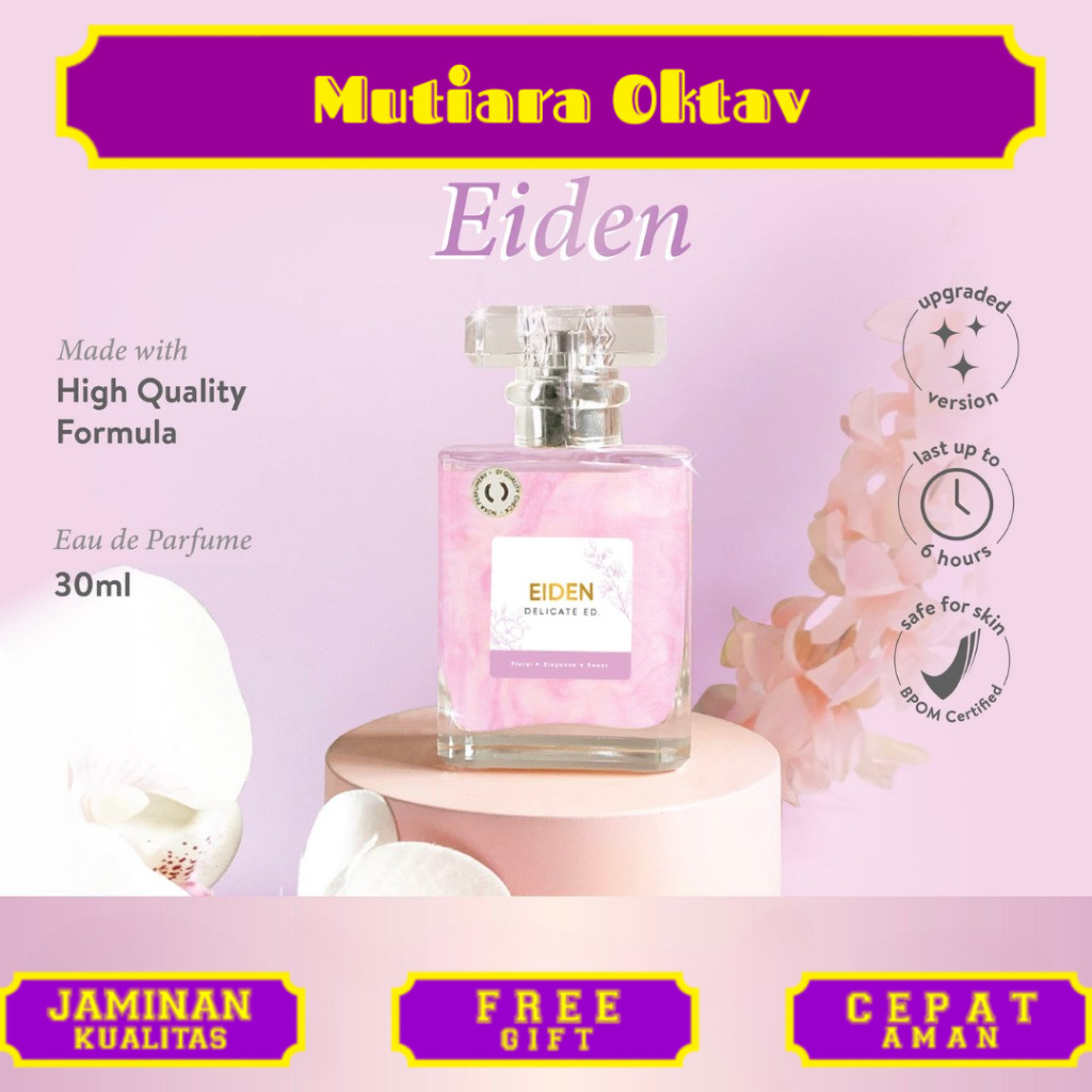 NOKA Perfume - EIDEN (Eau de Perfume EDP) - Parfume Wanita Bunga, Segar, Mewah, Wangi, Tahan Lama, S