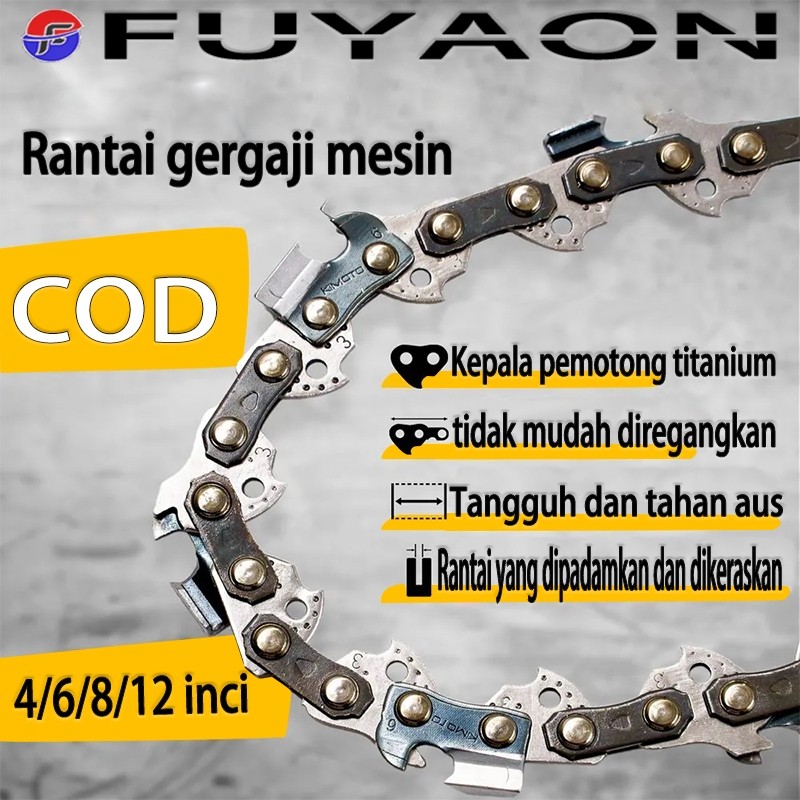 COD FUYAON 4/6/8/12 Inch Rantai Gergaji Baja Berkualitas Tinggi Pengganti Set untuk Chainsaw Tools C