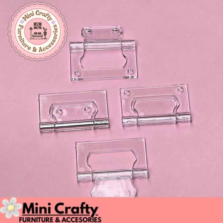 Engsel Akrilik Engsel Kuping Super Bening Door Hinge Acrylic Engsel Pintu Akrilik - Mini Crafty