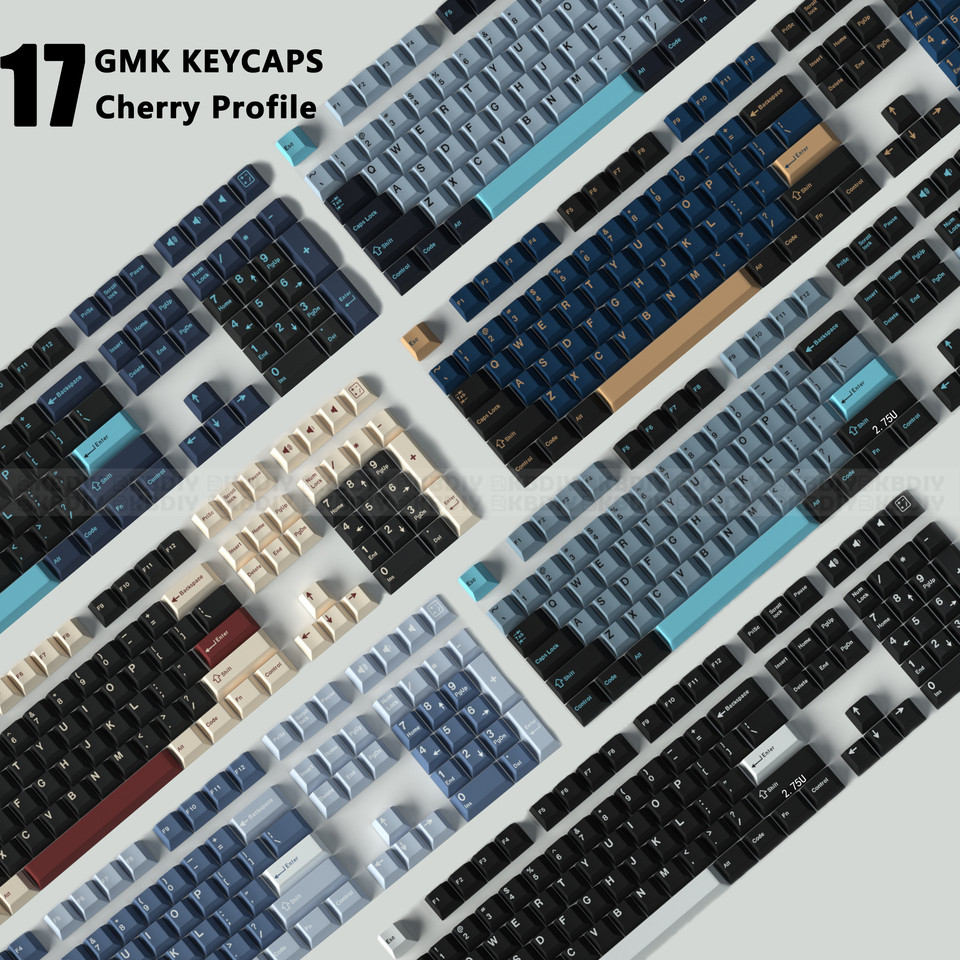 KBY GMK Keycap erry Profile Double Shot PBT ABS Keycaps for Meanical Keyboard GMK 8008 Red Samurai O