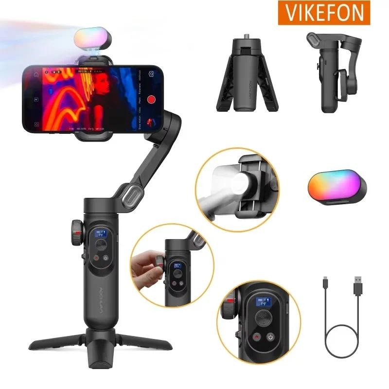 3-Axis Handheld Stabilizer Wireless arger LED splay Light Focusing Wheel for iOS Android Phones Smar