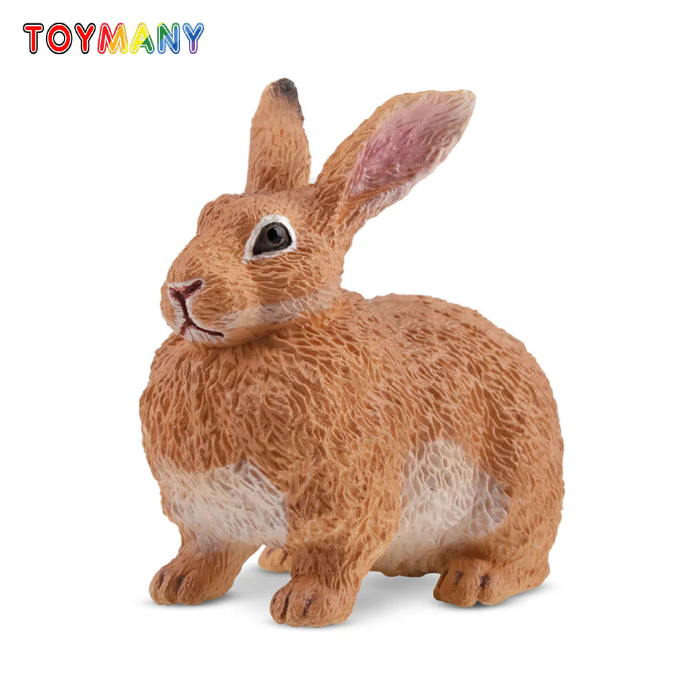 Toymany Simulation  Flemish Giant Rabbit Wildlife Animal Model Toy Mini Figures Dolls Action Figurin