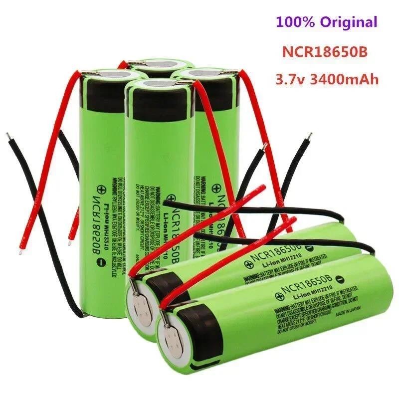 18650 battery 3.7v 3400mah ncr18650b rechargeable lithium battery 18650 battery+onic 18650 Y cable