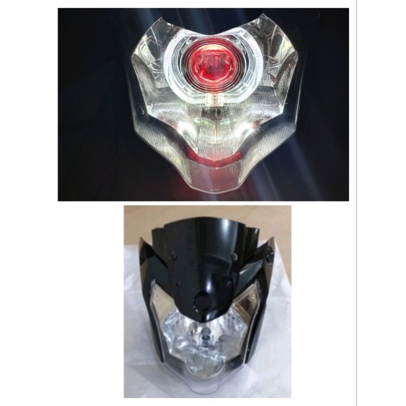 Kedok Headlamp Lampu Depan New Vixion Advance NVA Custom Biled Ala Ala 4.5 Inchi Cahaya Super Terang