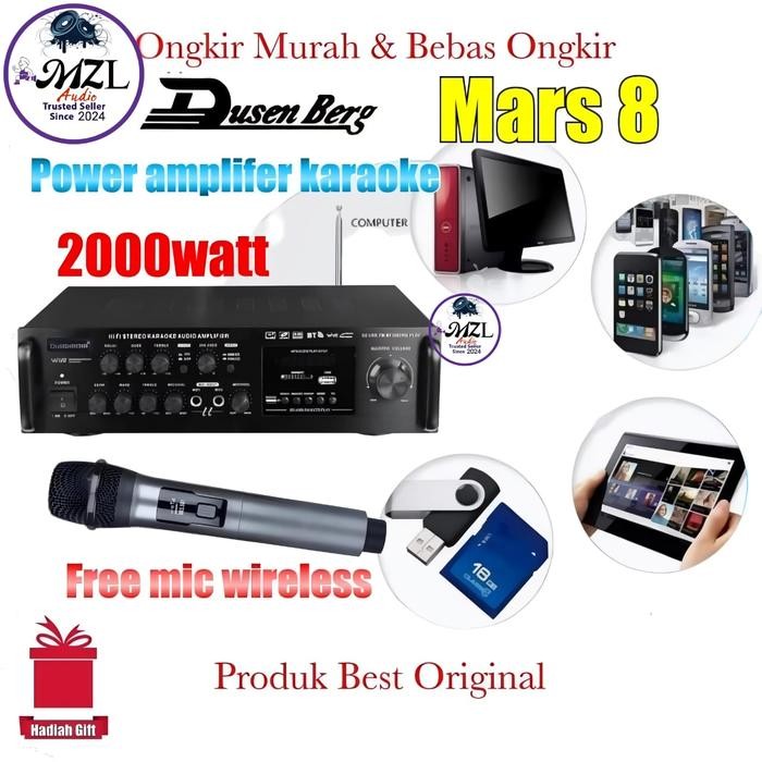 Power Amplifier karaoke Musik Dusenberg Premiums Mars 8 Original Garansi