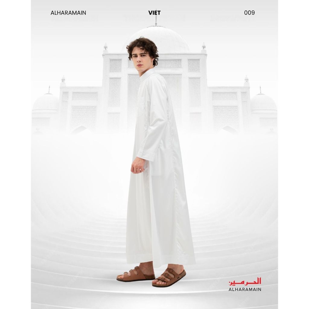 AL Haramain Jubah / Gamis Pria Anak / Remaja & Dewasa Viet Polos / Jubah AL Haramain | Putih | Hitam