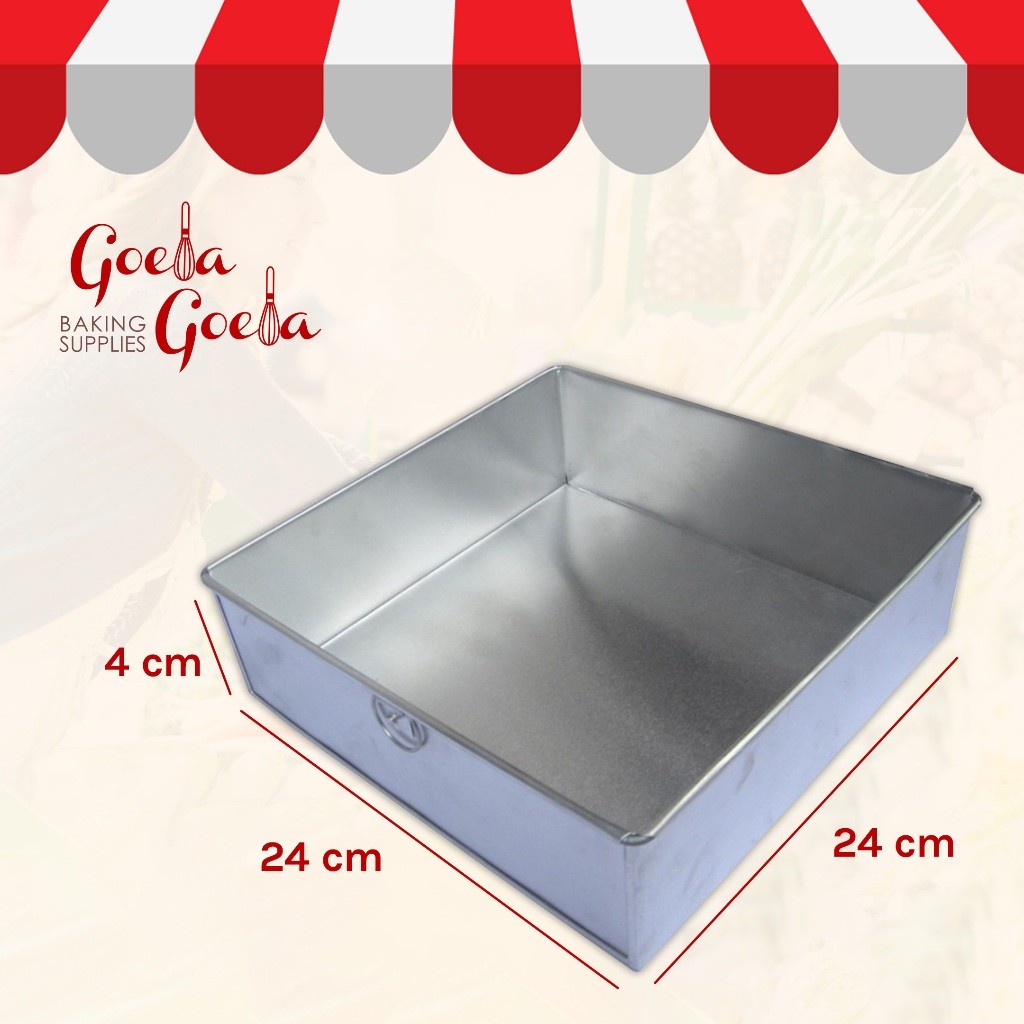 Loyang Kue Kotak 16x16x4cm 20x20x4cm 24x24x4cm