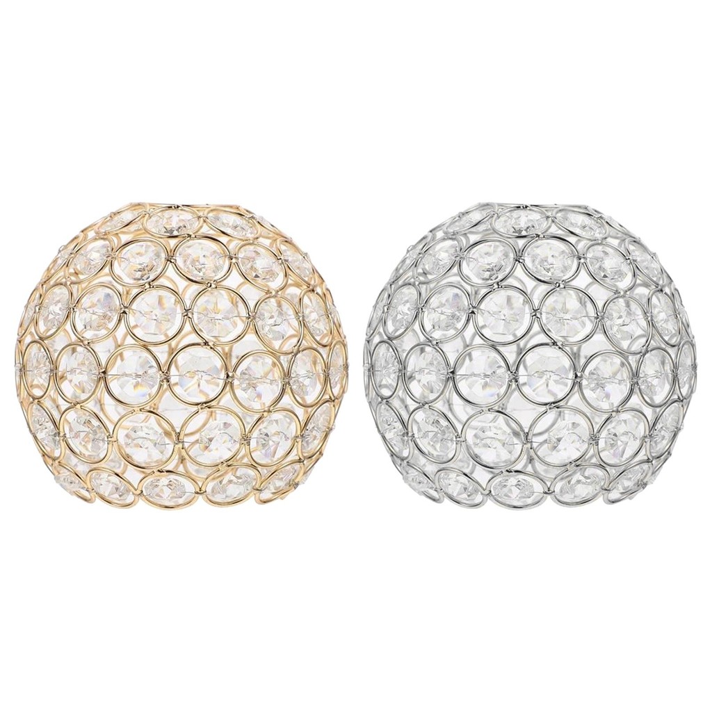 Shiny Ceiling Replacement Cover Fitting Crystal Lampshade Desk Light Bedside Lamp Floor Pent Light