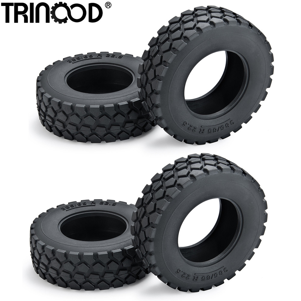 TRINOOD RC Truck Rubber Tyre Wheels Tires for 1/14 Tamiya Tractor Trailer Cargo Tow Drag Upgrade Par