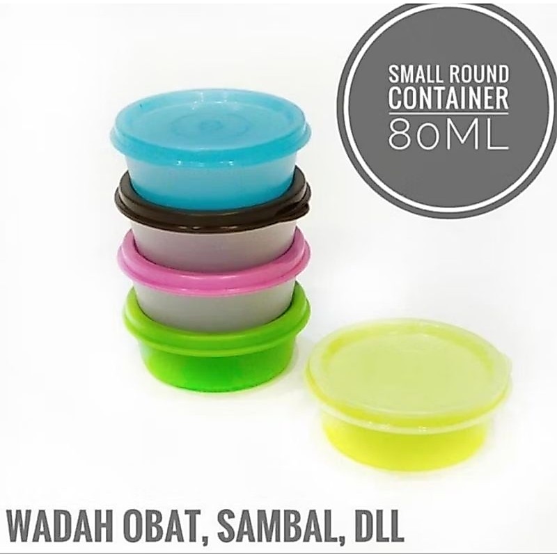 Promo Tupperware Small Round 80ml container 1Pc ECER SATUAN toples kue snack wadah bekal plastik upi